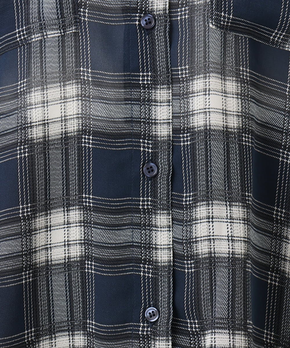 CTBKD04054 TONEA(トネア) シアーオンブレチェックシャツ ネイビー