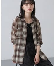 CTBKD04054 TONEA(トネア) シアーオンブレチェックシャツ ネイビー