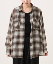 CTBKD04054 TONEA(トネア) シアーオンブレチェックシャツ ネイビー