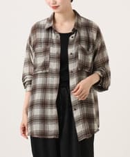 CTBKD04054 TONEA(トネア) シアーオンブレチェックシャツ ネイビー