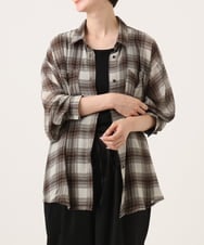 CTBKD04054 TONEA(トネア) シアーオンブレチェックシャツ ネイビー