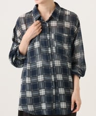 CTBKD04054 TONEA(トネア) シアーオンブレチェックシャツ ネイビー