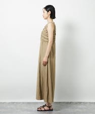 CTEID02072 TONEA(トネア) リネンライク ギャザーノースリブワンピース ブラック