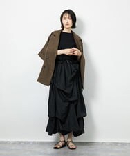 CTEID03081 TONEA タックデザイン ドッキングワンピース ブラック