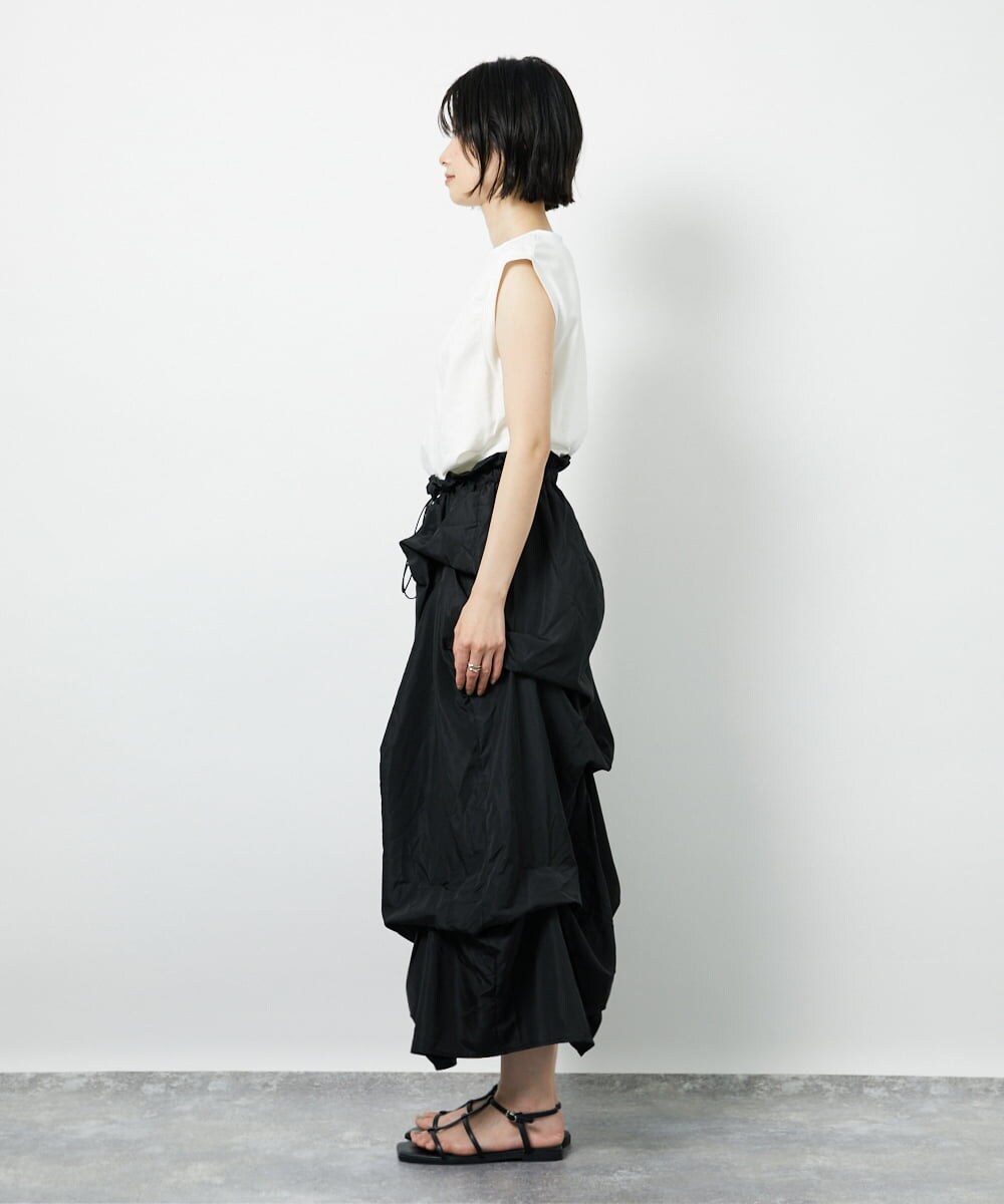 CTEID03081 TONEA タックデザイン ドッキングワンピース ブラック