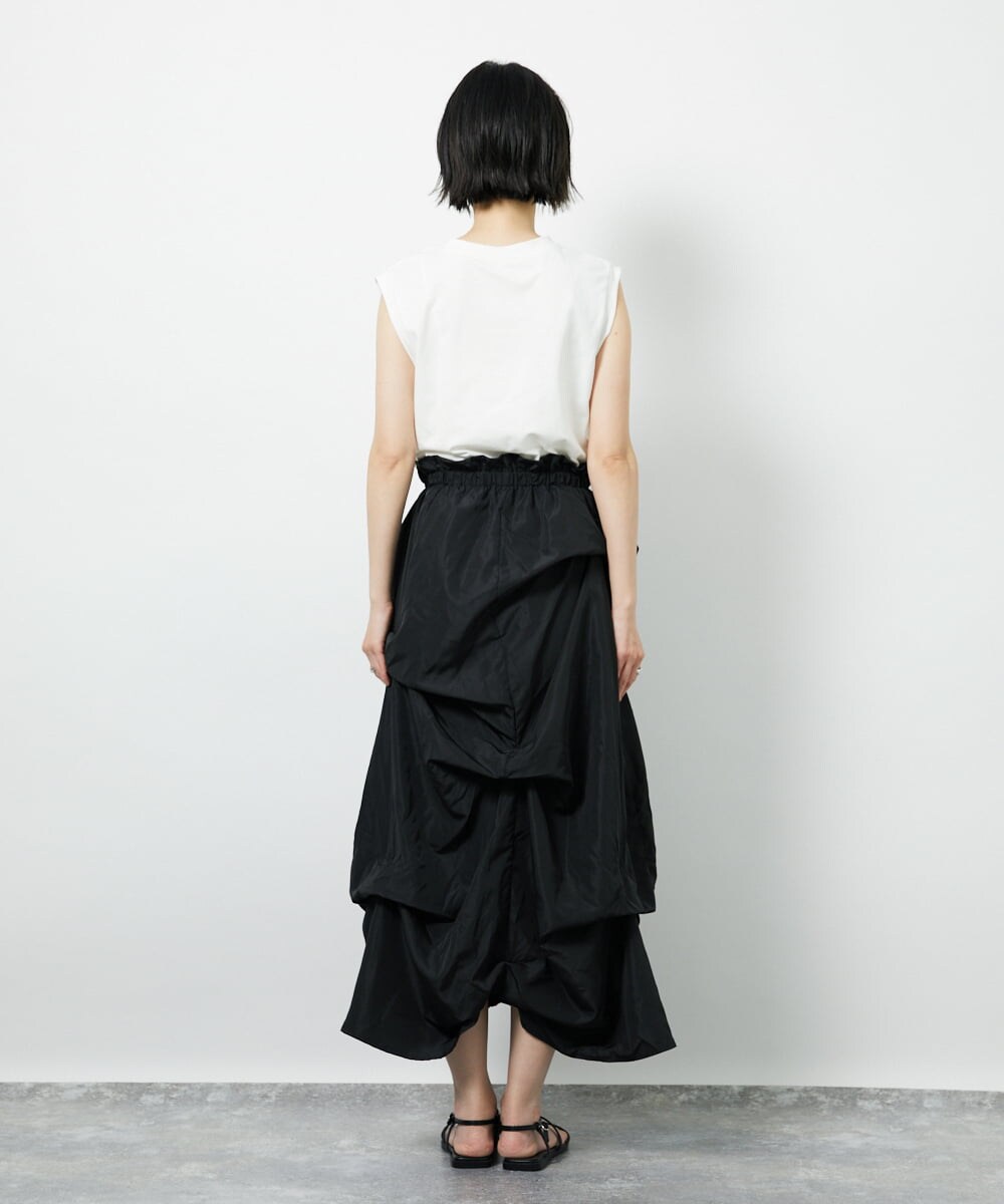 CTEID03081 TONEA タックデザイン ドッキングワンピース ブラック