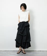 CTEID03081 TONEA タックデザイン ドッキングワンピース ブラック