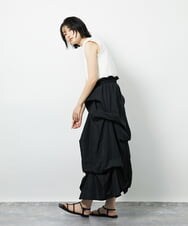 CTEID03081 TONEA タックデザイン ドッキングワンピース ブラック