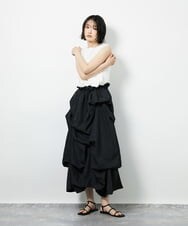 CTEID03081 TONEA タックデザイン ドッキングワンピース ブラック