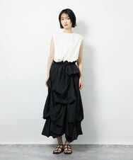 CTEID03081 TONEA タックデザイン ドッキングワンピース ブラック