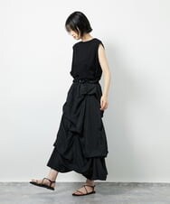 CTEID03081 TONEA タックデザイン ドッキングワンピース ブラック