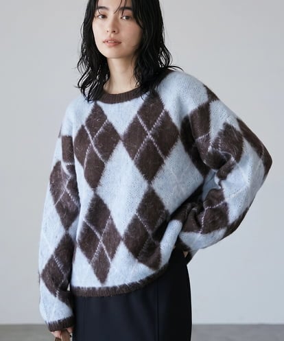 CTFAG02063 TONEA アーガイル クルーネックニット
