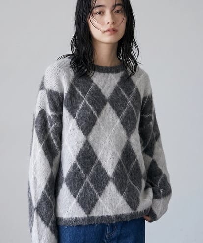 CTFAG02063 TONEA アーガイル クルーネックニット