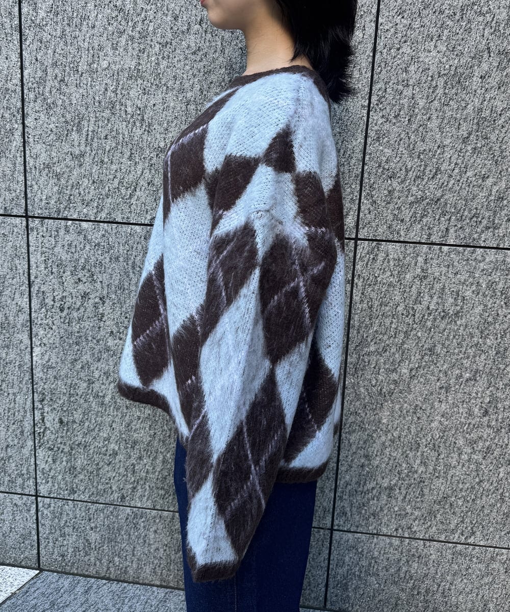 CTFAG02063 TONEA(トネア) アーガイル クルーネックニット グレー