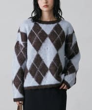 CTFAG02063 TONEA(トネア) アーガイル クルーネックニット グレー