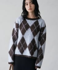CTFAG02063 TONEA(トネア) アーガイル クルーネックニット グレー