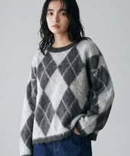 CTFAG02063 TONEA(トネア) アーガイル クルーネックニット グレー