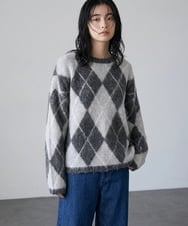 CTFAG02063 TONEA(トネア) アーガイル クルーネックニット グレー