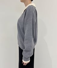 CTFAG03061 TONEA(トネア) 配色Vネックニット プルオーバー グレー