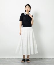 CTFID01043 TONEA 襟レイヤードポロニット ネイビー