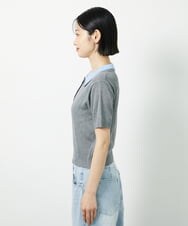 CTFID01043 TONEA 襟レイヤードポロニット ネイビー