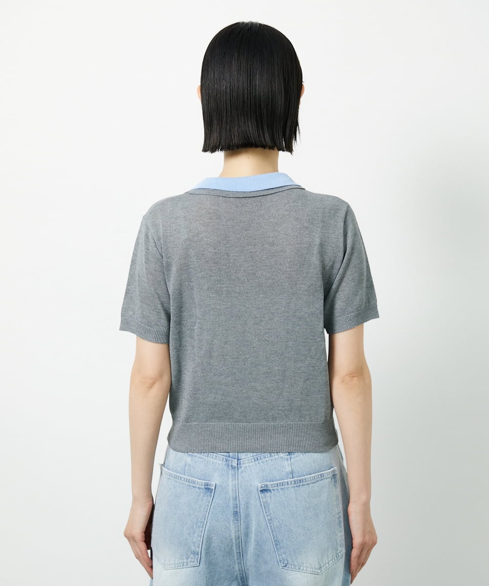 CTFID01043 TONEA(トネア) 襟レイヤードポロニット ブラック