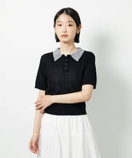 CTFID01043 TONEA(トネア) 襟レイヤードポロニット ブラック