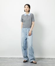 CTFID01043 TONEA(トネア) 襟レイヤードポロニット ブラック