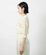 CTFID02085 TONEA 透かし編み 配色ポロニット アイボリー