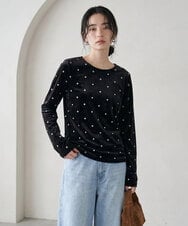 CTKAG05051 TONEA(トネア) ドットベロアプルオーバー ブラック