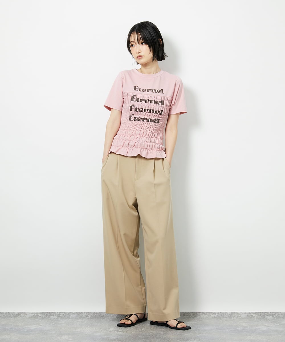 CTKID01049 TONEA(トネア) シャーリングロゴTシャツ ピンク