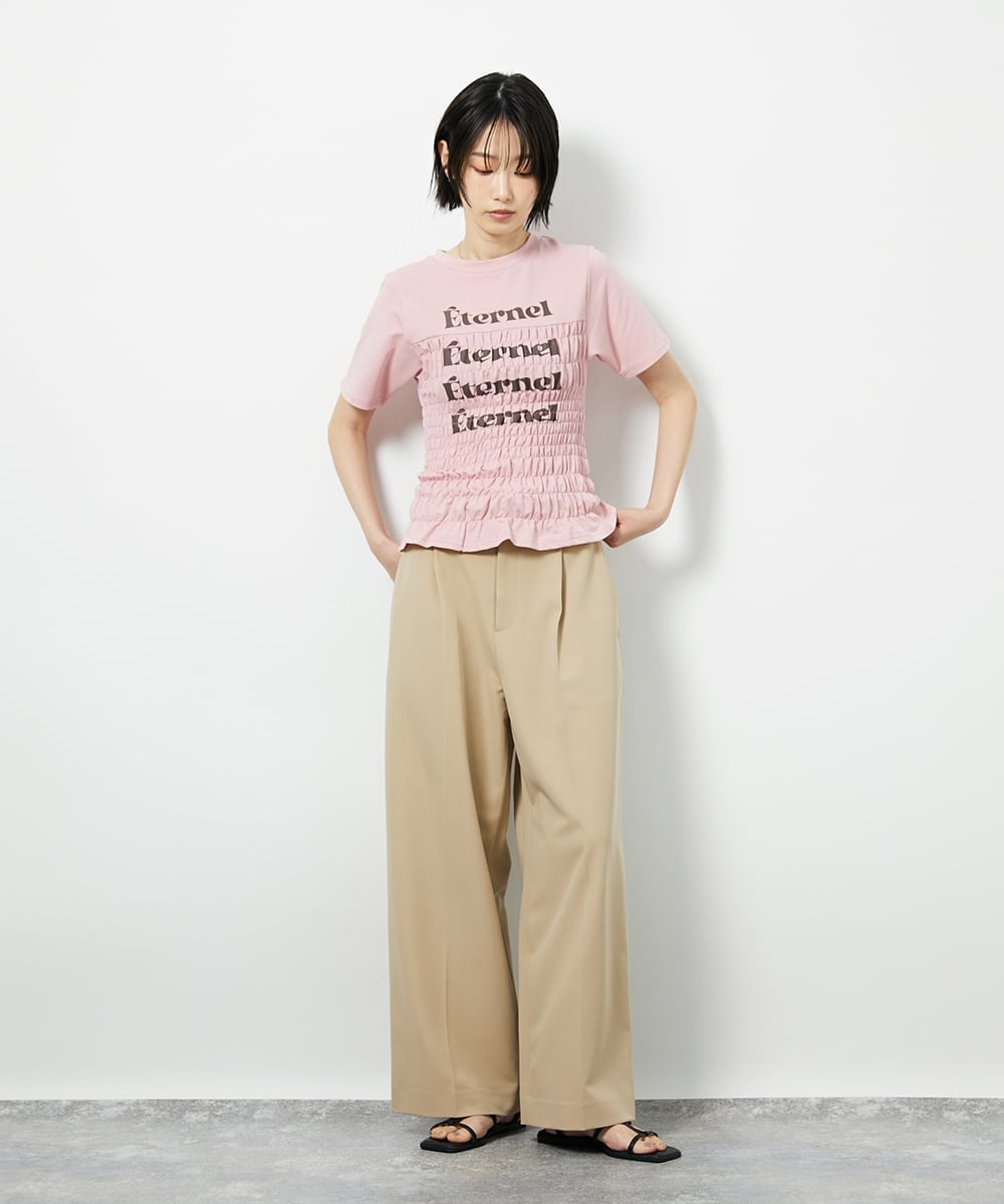 CTKID01049 TONEA(トネア) シャーリングロゴTシャツ ピンク