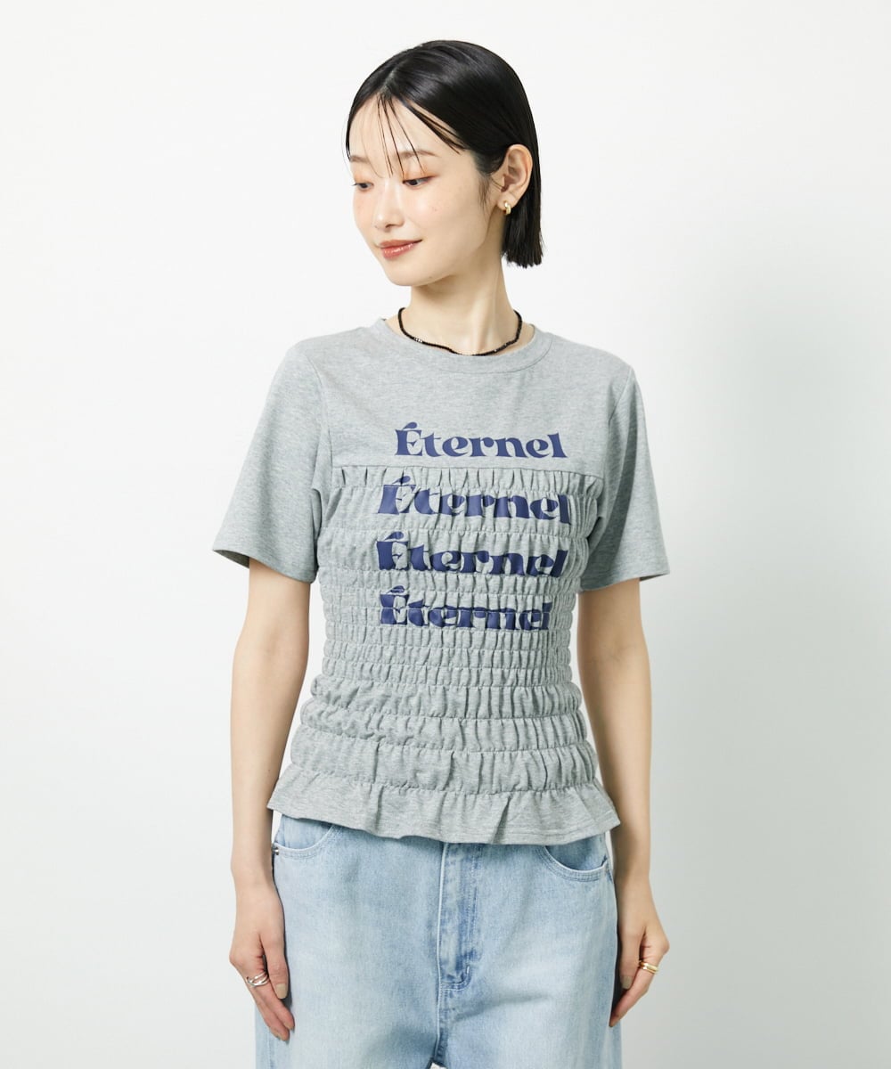 CTKID01049 TONEA(トネア) シャーリングロゴTシャツ ピンク
