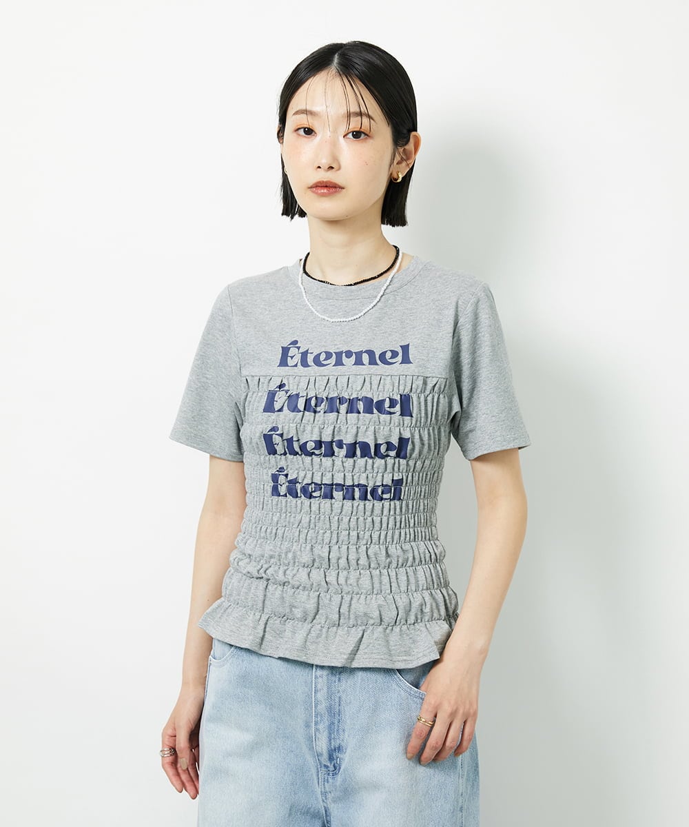 CTKID01049 TONEA(トネア) シャーリングロゴTシャツ ピンク