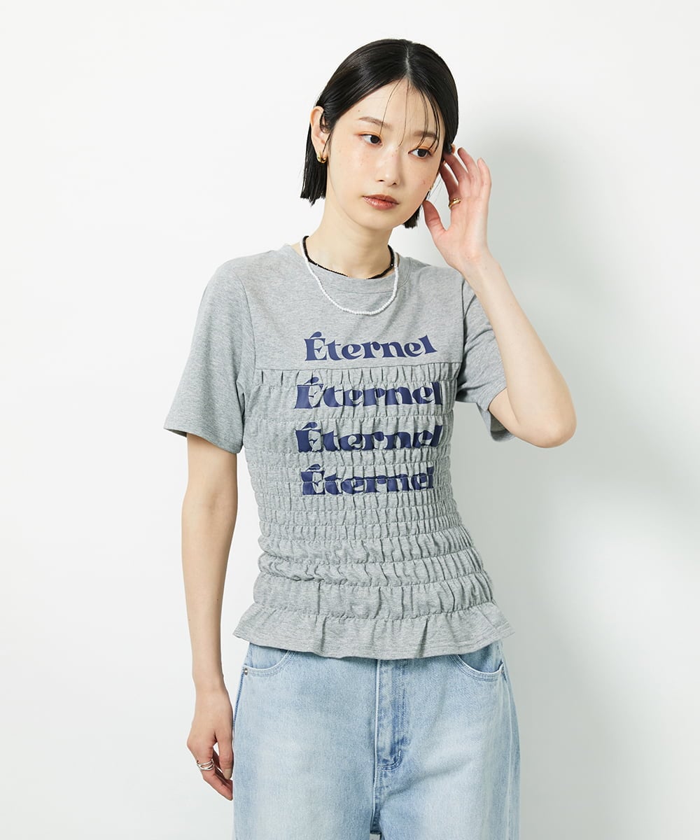 CTKID01049 TONEA(トネア) シャーリングロゴTシャツ ピンク