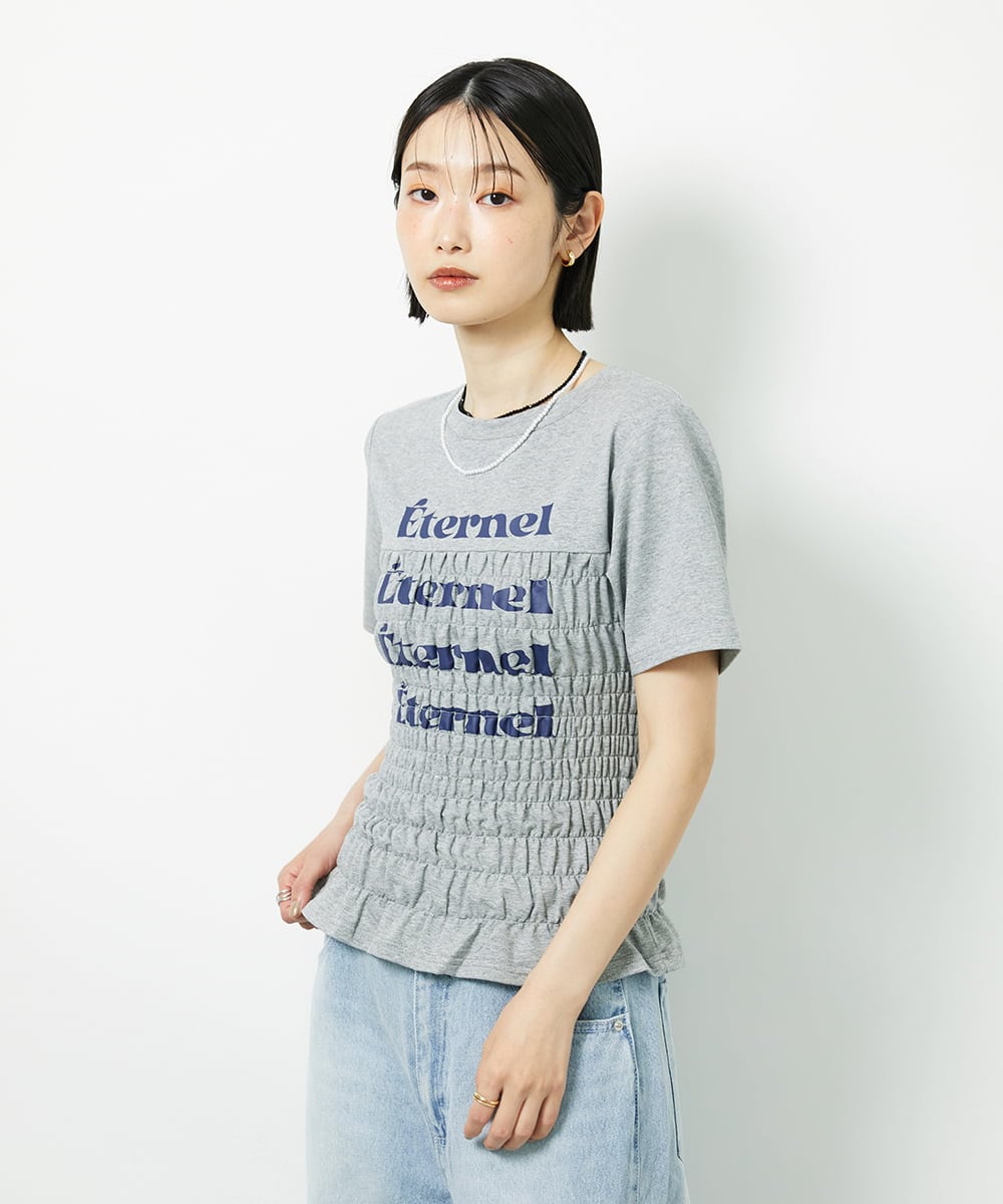 CTKID01049 TONEA(トネア) シャーリングロゴTシャツ ピンク