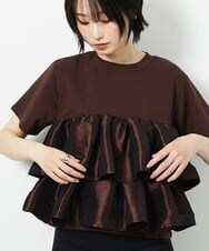 CTKID03063 TONEA ティアードフリルTシャツ ブラウン