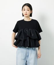 CTKID03063 TONEA ティアードフリルTシャツ ブラック