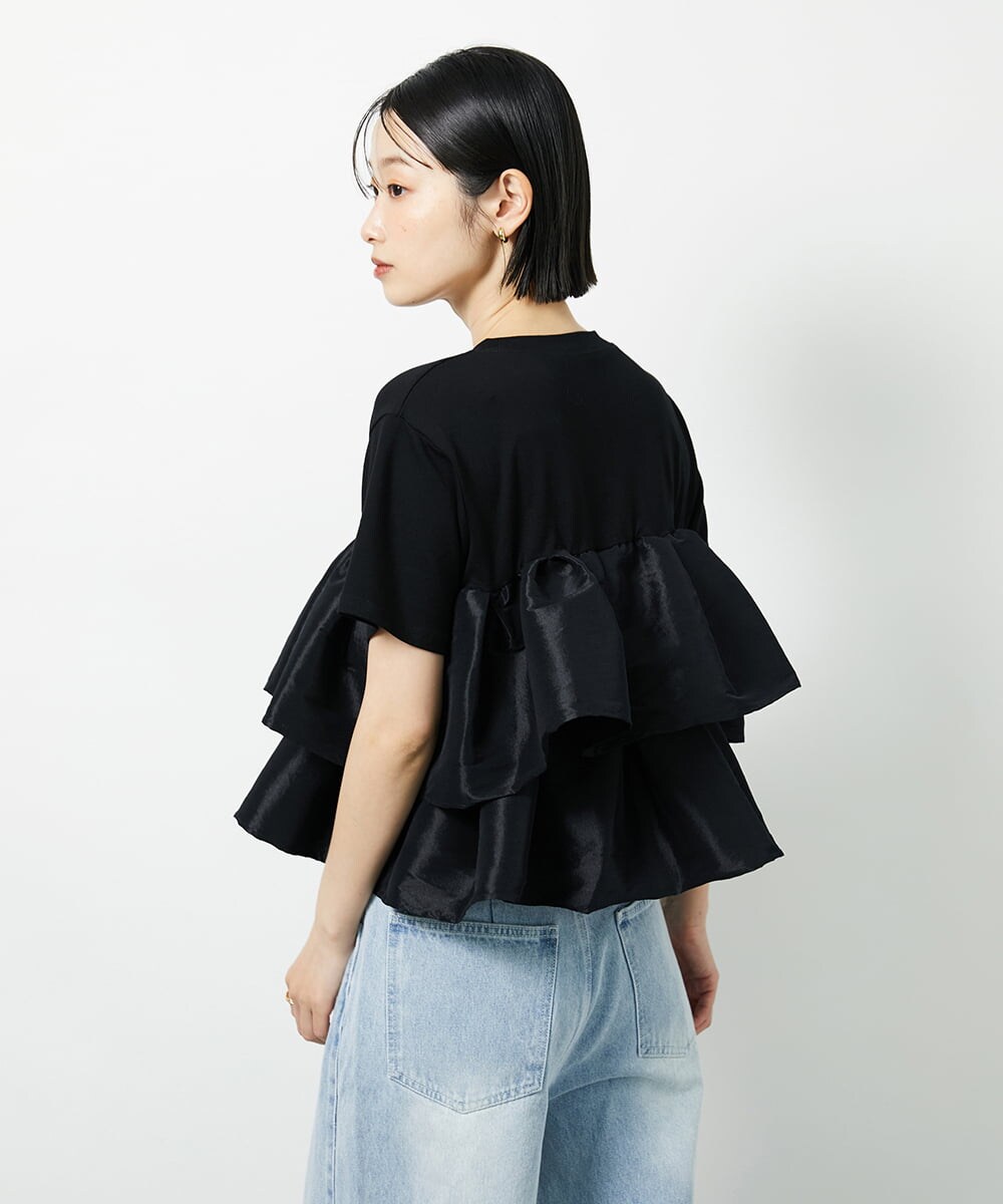 CTKID03063 TONEA ティアードフリルTシャツ ブラック