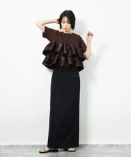 CTKID03063 TONEA ティアードフリルTシャツ ブラック