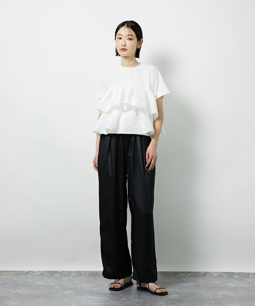 CTKID03063 TONEA ティアードフリルTシャツ ブラック
