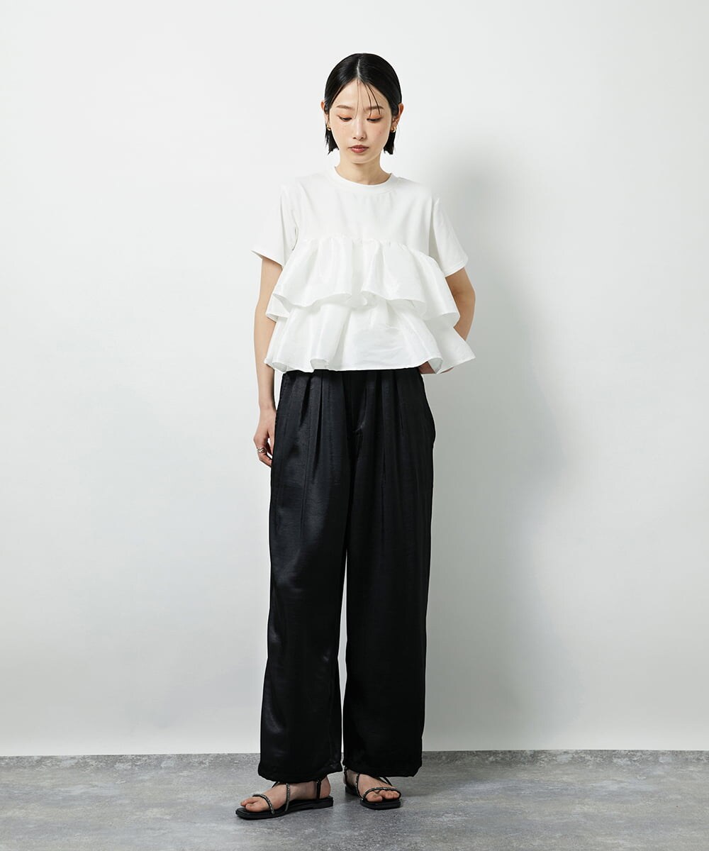 CTKID03063 TONEA ティアードフリルTシャツ ブラック