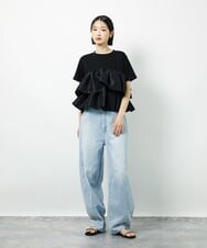 CTKID03063 TONEA ティアードフリルTシャツ ブラック