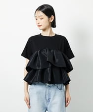CTKID03063 TONEA(トネア) ティアードフリルTシャツ ブラック