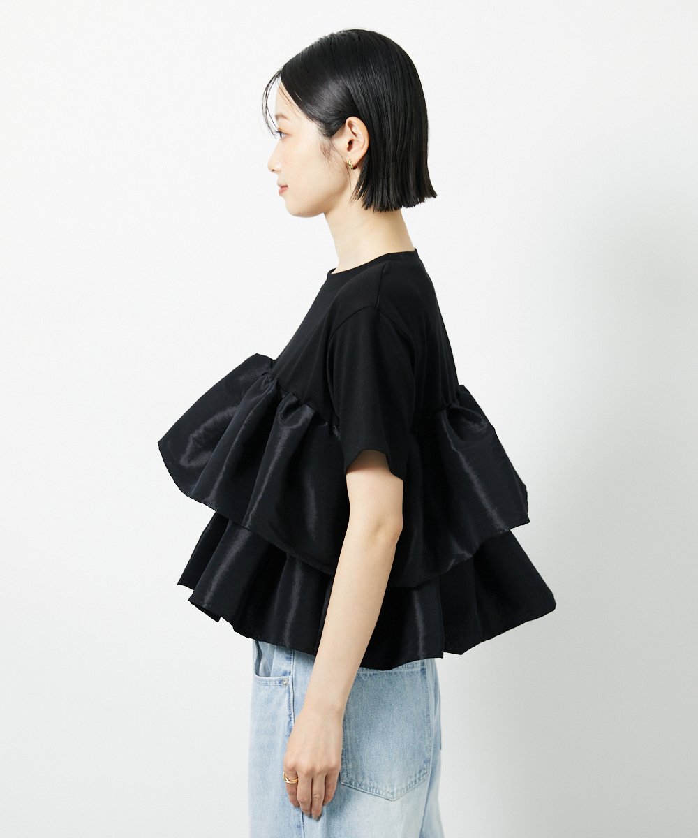 CTKID03063 TONEA(トネア) ティアードフリルTシャツ ブラック