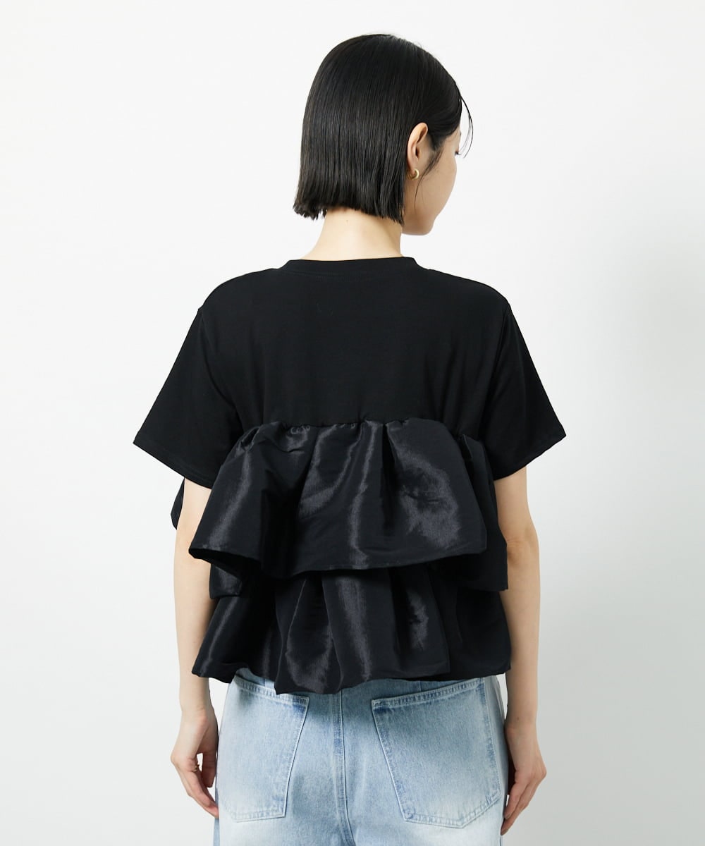CTKID03063 TONEA(トネア) ティアードフリルTシャツ ブラック