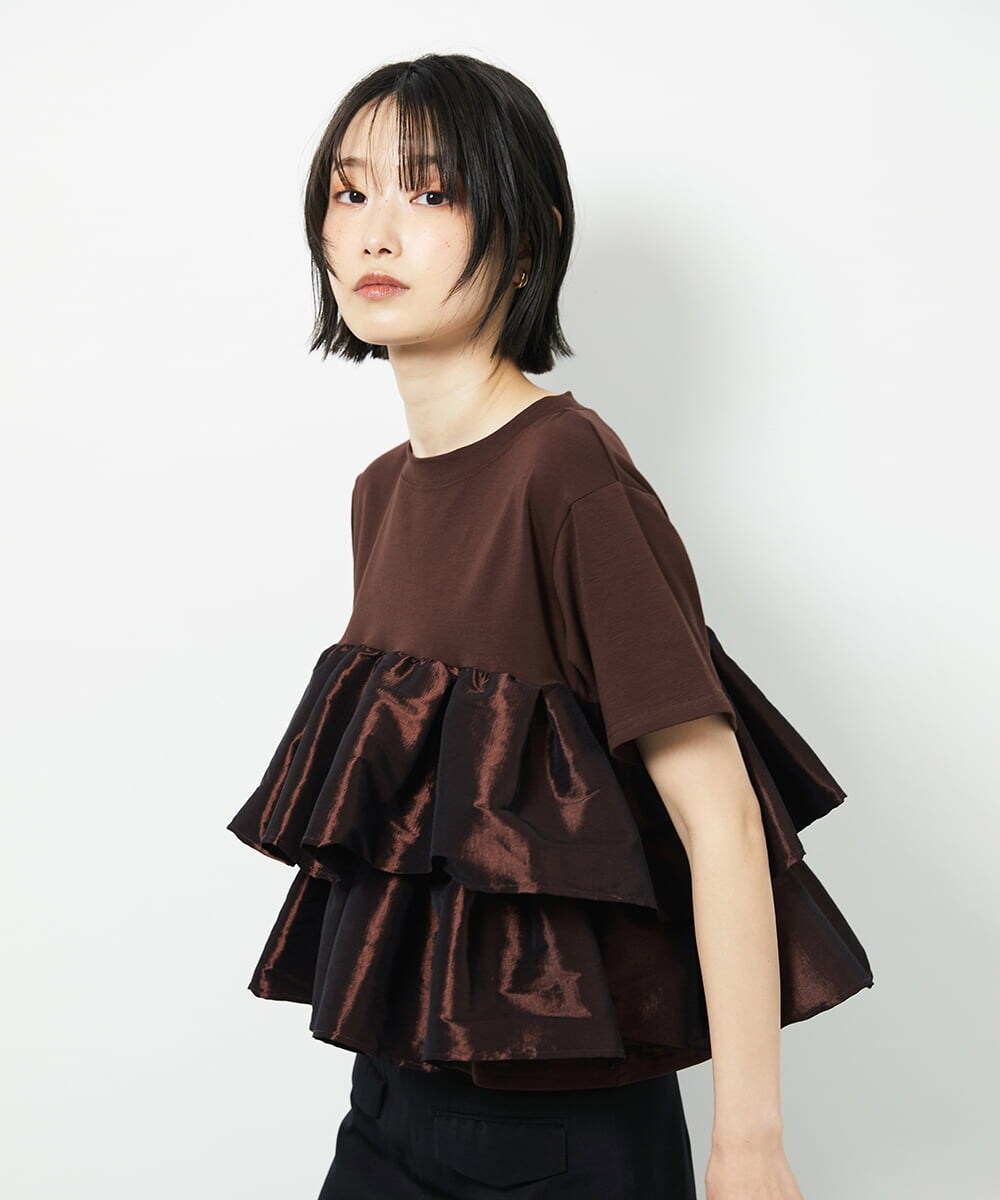 CTKID03063 TONEA ティアードフリルTシャツ ブラック