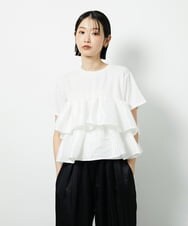 CTKID03063 TONEA ティアードフリルTシャツ ブラック