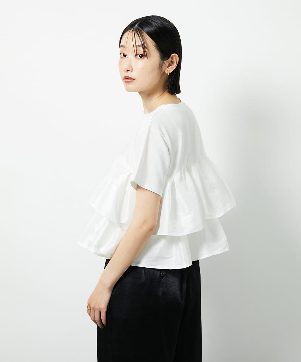 CTKID03063 TONEA ティアードフリルTシャツ ブラック