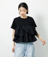 CTKID03063 TONEA ティアードフリルTシャツ ブラック